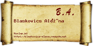 Blaskovics Aléna névjegykártya